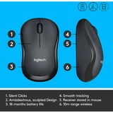 Logitech M220 SILENT Mouse Wireless, 2,4 GHz con Ricevitore USB, Tracciamento Ottico 1000 DPI, Durata Batteria di 18 Mesi, Ambidestro, Compatibile con PC, Mac, Laptop grigio, 2,4 GHz con Ricevitore USB, Tracciamento Ottico 1000 DPI, Durata Batteria di 18 Mesi, Ambidestro, Compatibile con PC, Mac, Laptop, Ambidestro, Ottico, RF Wireless, 1000 DPI, Antracite