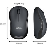 Logitech M220 SILENT Mouse Wireless, 2,4 GHz con Ricevitore USB, Tracciamento Ottico 1000 DPI, Durata Batteria di 18 Mesi, Ambidestro, Compatibile con PC, Mac, Laptop grigio, 2,4 GHz con Ricevitore USB, Tracciamento Ottico 1000 DPI, Durata Batteria di 18 Mesi, Ambidestro, Compatibile con PC, Mac, Laptop, Ambidestro, Ottico, RF Wireless, 1000 DPI, Antracite