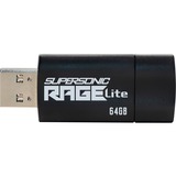 Patriot Supersonic Rage Lite unità flash USB 64 GB USB tipo A 3.2 Gen 1 (3.1 Gen 1) Nero, Blu Nero/Blu, 64 GB, USB tipo A, 3.2 Gen 1 (3.1 Gen 1), 180 MB/s, Lamina di scorrimento, Nero, Blu