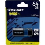 Patriot Supersonic Rage Lite unità flash USB 64 GB USB tipo A 3.2 Gen 1 (3.1 Gen 1) Nero, Blu Nero/Blu, 64 GB, USB tipo A, 3.2 Gen 1 (3.1 Gen 1), 180 MB/s, Lamina di scorrimento, Nero, Blu
