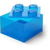 Room Copenhagen LEGO Storage Brick 4 Top Lid Glitter, Scatola di immagazzinaggio blu/trasparente