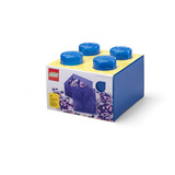 Room Copenhagen LEGO Storage Brick 4 Top Lid Glitter, Scatola di immagazzinaggio blu/trasparente