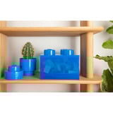 Room Copenhagen LEGO Storage Brick 4 Top Lid Glitter, Scatola di immagazzinaggio blu/trasparente