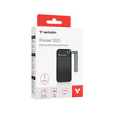 Verbatim Pocket SSD 1 TB USB tipo-C 3.2 Gen 2 (3.1 Gen 2) Nero, Grigio, Disco a stato solido Nero/grigio, 1 TB, USB tipo-C, 3.2 Gen 2 (3.1 Gen 2), 1000 MB/s, 10 Gbit/s, Nero, Grigio