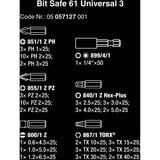 Wera 05057127001 punta per cacciavite 61 pezzo(i), Set di bit Nero/Verde, 61 pezzo(i), Esadecimale (metrico), PH 1,PH 2, CE, 115 mm, 85 mm