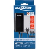 Ansmann APS 2250H adattatore e invertitore Interno 27 W Nero, Alimentazione elettrica Nero, Universale, Interno, 100 - 240 V, 50/60 Hz, 27 W, 12 - 24 V