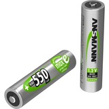 Ansmann Blister 4 X Accu, AAA, 550 mAh AAA / HR03 Nichel-Metallo Idruro (NiMH) verde, AAA, 550 mAh, AAA / HR03, Nichel-Metallo Idruro (NiMH), 1,2 V, 550 mAh, Argento