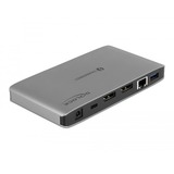 DeLOCK 87777 replicatore di porte e docking station per notebook Cablato Thunderbolt 3 Grigio Cablato, Thunderbolt 3, 60 W, 3,5 mm, 10,100,1000 Mbit/s, Grigio