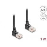 DeLOCK Cavo patch RJ-45 Cat.6a S/FTP, Slim 90° angolato Nero