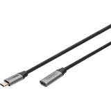 Digitus Cavo di prolunga USB 3.2 Gen 1, connettore USB-C > presa USB-C Nero/Argento