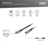 Digitus Cavo di prolunga USB 3.2 Gen 1, connettore USB-C > presa USB-C Nero/Argento