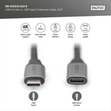 Digitus Cavo di prolunga USB 3.2 Gen 1, connettore USB-C > presa USB-C Nero/Argento