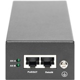Digitus Iniettore PoE++ Ethernet Gigabit, 802.3bt, 85 W Nero, 802.3bt, 85 W, Gigabit Ethernet, 10,100,1000 Mbit/s, IEEE 802.3bt, Nero, 100 m, Cortocircuito