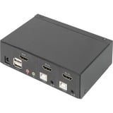 Digitus Switch KVM, 2 porte, schermo singolo 4K, HDMI® Nero, 2 porte, schermo singolo 4K, HDMI®, 3840 x 2160 Pixel, 4K Ultra HD