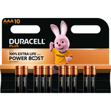 Duracell Plus Batteria monouso Mini Stilo AAA Alcalino Batteria monouso, Mini Stilo AAA, Alcalino, 10 pz, 164 mm, 11 mm