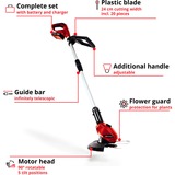 EINHELL GE-CT 18 Li Kit Batteria, Tagliabordi rosso/Nero, 8500 Giri/min, 90°, Batteria, Ioni di Litio, 18 V, 2 Ah