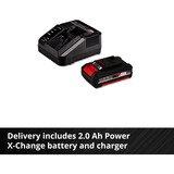 EINHELL GE-CT 18 Li Kit Batteria, Tagliabordi rosso/Nero, 8500 Giri/min, 90°, Batteria, Ioni di Litio, 18 V, 2 Ah