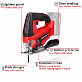 EINHELL TC-JS 18 Li-Solo, Puzzle rosso/Nero