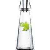 Emsa Flow Slim Caraffa 1 L Acciaio inossidabile, Trasparente, Brocca trasparente/in acciaio inox, Caraffa, 1 L, Acciaio inossidabile, Trasparente, Vetro, Acciaio inossidabile, 12 cm