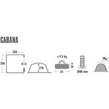 High Peak Cabana 14052, Padiglione grigio/Limone verde