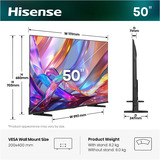 Hisense 50E7S, QLED TV Nero