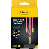 Intenso Cell Phone Charging Lanyard 7991004, Cavo neon-rosa