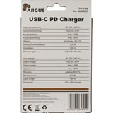 Inter-Tech Caricatore Argus PD-2100, caricatore USB-C, Caricabatterie Nero