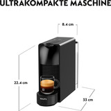Krups Nespresso Essenza Mini, Macchina a capsula Nero, Macchina per caffè a capsule, 0,6 L, Capsule caffè, 1310 W, Nero