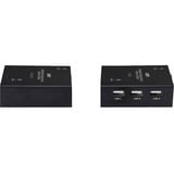 Lindy Extender KVM in fibra ottica DisplayPort 1.2 e USB 300m, Estensione DisplayPort Nero