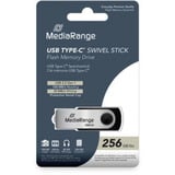 MediaRange USB Type-C 256 GB, Chiavetta USB Nero/Argento