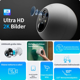 SwitchBot Outdoor Spotlight Cam 2K, Telecamera di sorveglianza bianco