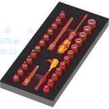 Wera Inserto in schiuma 8007 A VDE Zyklop VDE Cricchetto Set 1, 1/4", chiave combinata   Nero/Rosso