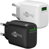 goobay Caricatore rapido USB-A QC (18 W), Caricabatterie Nero