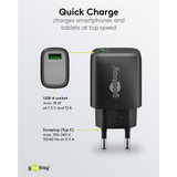 goobay Caricatore rapido USB-A QC (18 W), Caricabatterie Nero