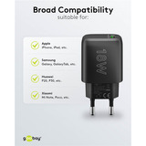 goobay Caricatore rapido USB-A QC (18 W), Caricabatterie Nero