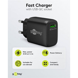 goobay Caricatore rapido USB-A QC (18 W), Caricabatterie Nero