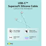 goobay Cavo in silicone USB 2.0 turchese, connettore USB-C > connettore USB-C turchese