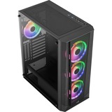 Aerocool Prism ARGB Midi Tower Nero Nero, Midi Tower, PC, Nero, ATX, micro ATX, Mini-ITX, ABS, SPCC, Indietro, Frontale