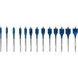 Bosch 2 608 900 336 punta per trapano Punta per trapano a lancia 13 pz, Drill bit set Trapano, Punta per trapano a lancia, Legno dolce, Blu, Grigio, 345 mm, 300 mm