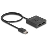 DeLOCK Switch DisplayPort 2 > 1 bidirezionale 8K, Interruttore di DisplayPort Nero