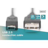 Digitus Cavo di collegamento USB 2.0 USB-A (spina) > Mini-USB (spina) Nero