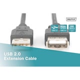 Digitus Cavo di prolunga USB 2.0, connettore USB-A > presa USB-A Nero