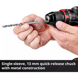 EINHELL Avvitatore a percussione a batteria Power X-Change TE-CD 18/44 Li-i, 18 Volt, Cordless Nero/Rosso