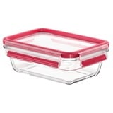 Emsa CLIP & CLOSE N1040600 recipiente per cibo Rettangolare Scatola 0,7 L Trasparente 1 pz, Casella trasparente/Rosso, Scatola, Rettangolare, 0,7 L, Trasparente, Vetro, 420 °C