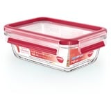 Emsa CLIP & CLOSE N1040600 recipiente per cibo Rettangolare Scatola 0,7 L Trasparente 1 pz, Casella trasparente/Rosso, Scatola, Rettangolare, 0,7 L, Trasparente, Vetro, 420 °C