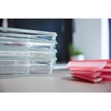Emsa CLIP & CLOSE N10406 Rettangolare Scatola 0,7 L Trasparente 1 pz, Casella trasparente/Rosso, Scatola, Rettangolare, 0,7 L, Trasparente, Vetro, 420 °C