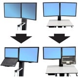 Ergotron Kit di conversione WorkFit da monitor e laptop a doppio display, Supporto Nero