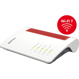 FRITZ! Box 5690 Router wireless, Router in fibra ottica Box 5690, Wi-Fi 7 (802.11be), Dual-band (2.4 GHz/5 GHz), Collegamento ethernet LAN, Rosso, Bianco, Router da tavolo