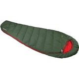 High Peak Sacco a pelo a mummia Pak 1000 ECO verde scuro/Rosso