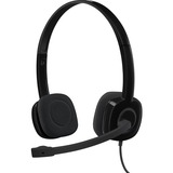 Logitech H151 Auricolare Cablato A Padiglione Ufficio Nero Nero, Cablato, Ufficio, 20 - 20000 Hz, 80 g, Auricolare, Nero